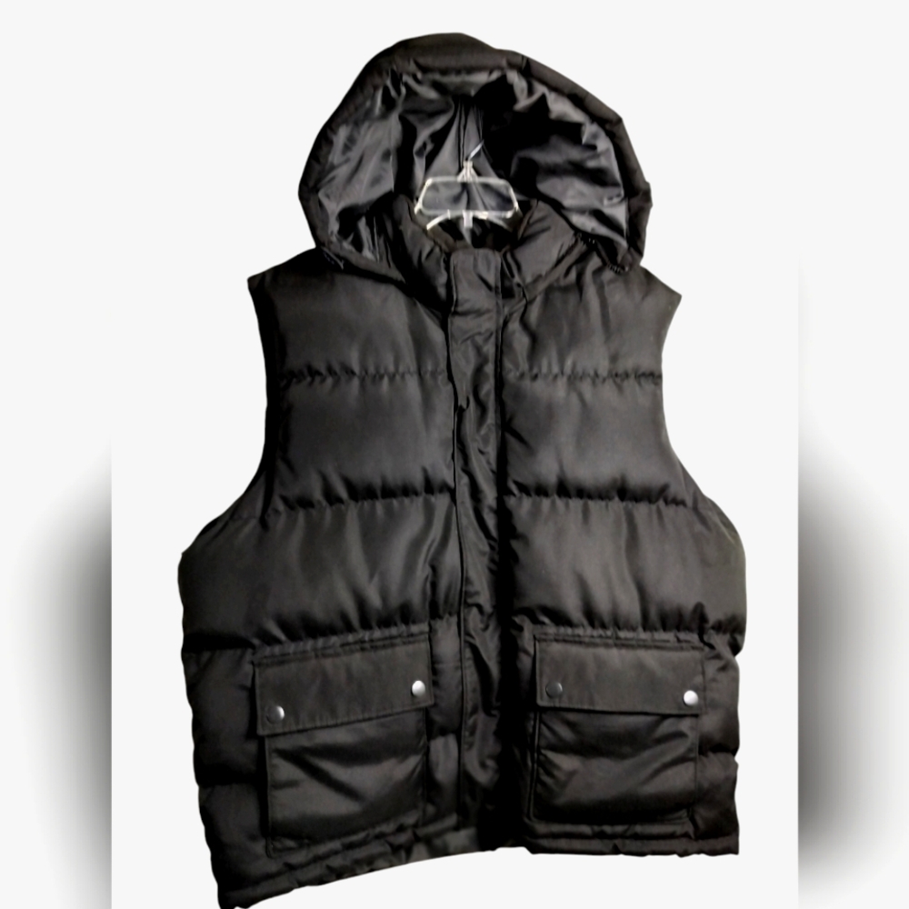 Old Navy Black Puffer Vest with Hood
